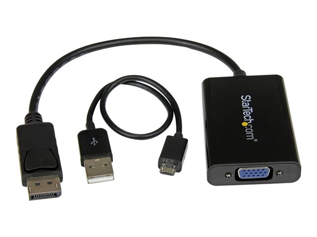 ADAPTADOR DISPLAYPORT A VGA STARTECH 0.184M/ MACHO-HEMBRA/ NEGRO + CABLE MICRO USB TIPO B A USB TIPO A
