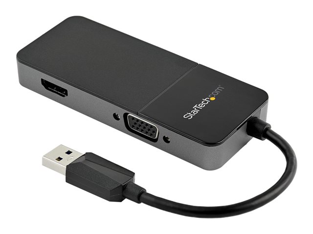 ADAPTADOR USB TIPO A A HDMI/VGA STARTECH/ MACHO-HEMBRA/ NEGRO/PLATA