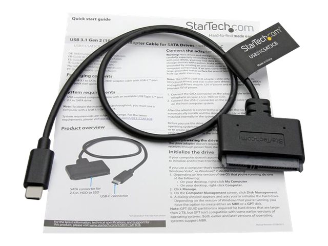 CABLE USB TIPO C A SATA 6GB/S STARTECH PARA DISCO DURO 2.5"
