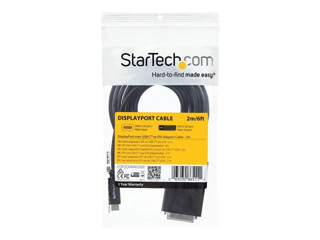 CABLE USB TIPO C A DVI-D STARTECH 2M/ MACHO-MACHO/ NEGRO