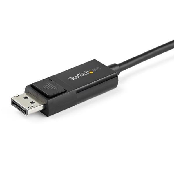 CABLE USB TIPO C A DISPLAYPORT 2M/ MACHO-MACHO/ NEGRO