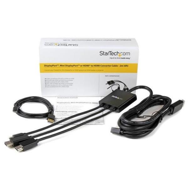 CABLE CONVERSOR HDMI/DISPLAYPORT/MINI DP STARTECH 2M