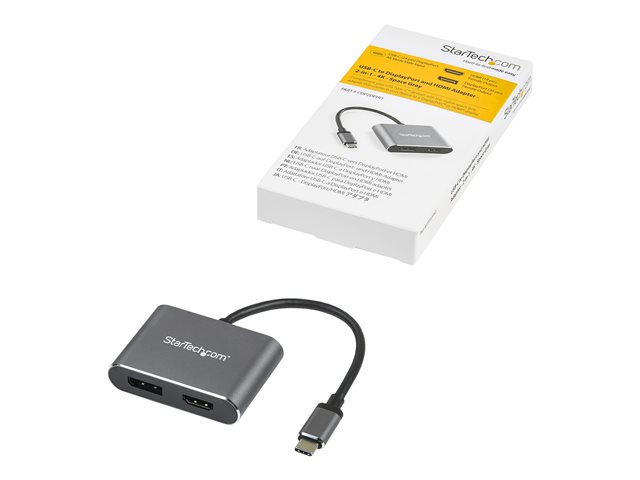ADAPTADOR USB TIPO C A HDMI/DISPLAYPORT STARTECH 0.205M/ MACHO-HEMBRA/ GRIS