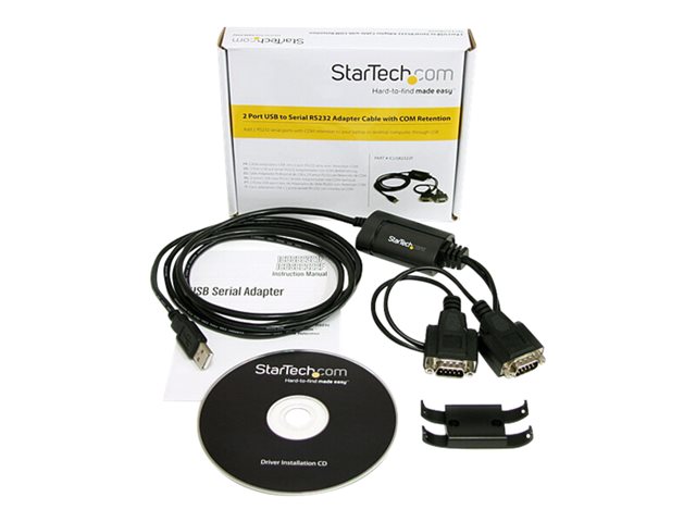 CABLE 2X DB9 A USB TIPO A STARTECH 1.8M/ MACHO-MACHO/ NEGRO