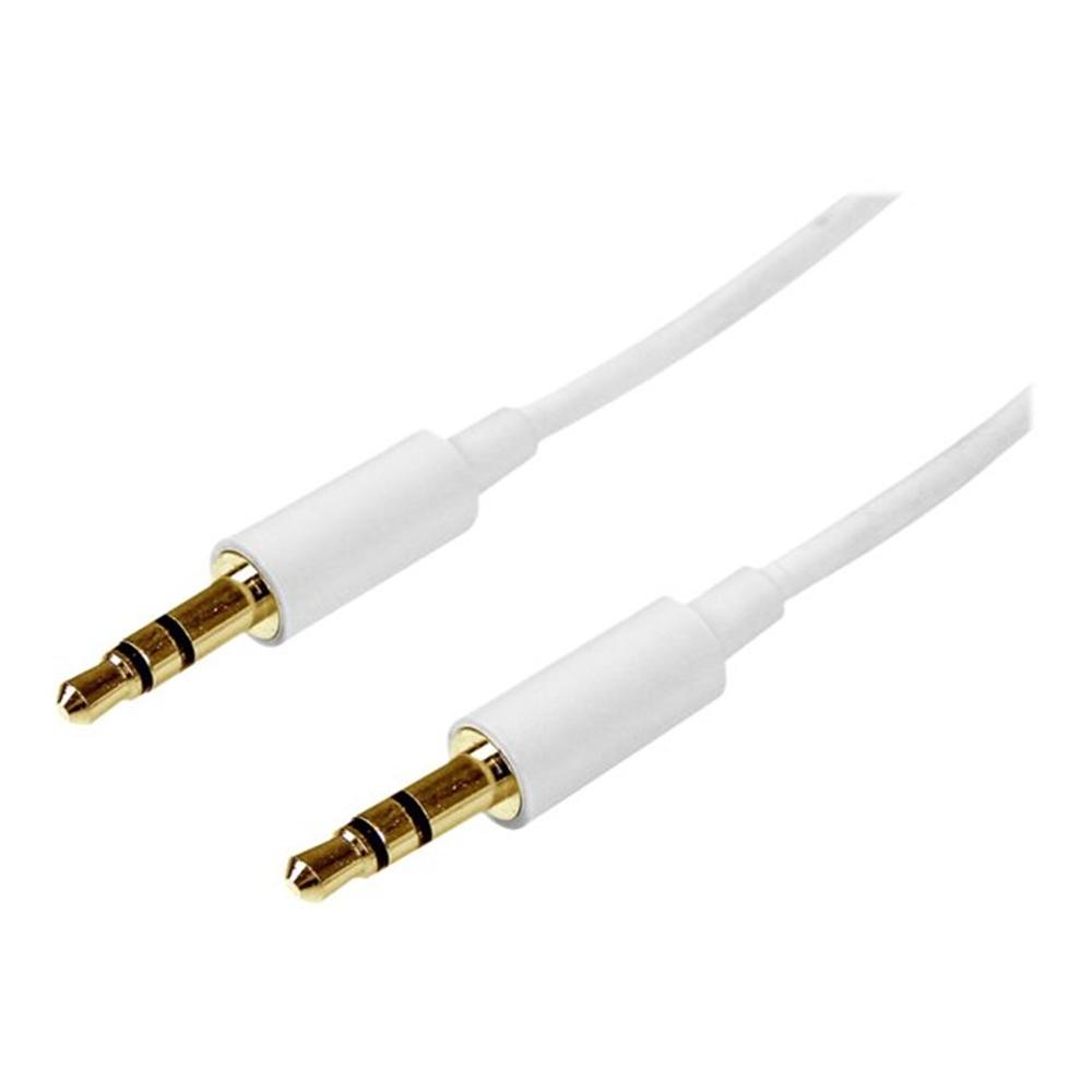CABLE MINI JACK 3.5MM STARTECH 2M/ MACHO-MACHO/ BLANCO