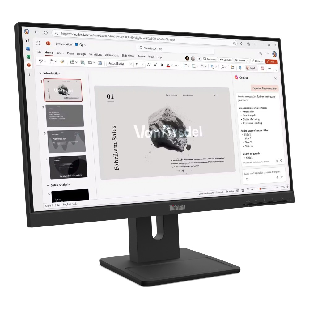 MONITOR LED 21.5" LENOVO THINKVISION E22-40 IPS/ FHD/ DP/ HDMI/ 100HZ/ 4MS/ VESA 100X100