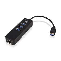 HUB USB EWENT 3 PUERTOS + 1 PUERTO GIGABIT LAN/ USB 3.1 GEN 1