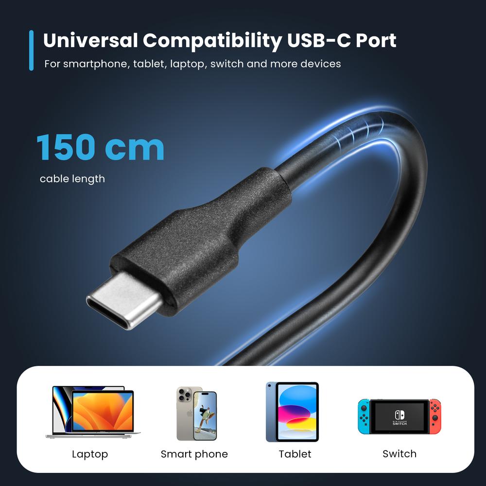 CARGADOR USB EWENT PARA PORTATIL/ USB TIPO C/ 65W/ NEGRO
