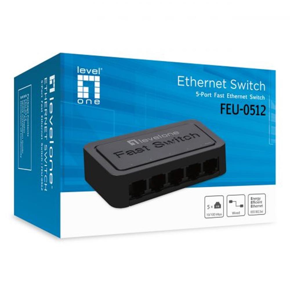 SWITCH SOBREMESA LEVEL ONE 5 PUERTOS FAST ETHERNET 10/100