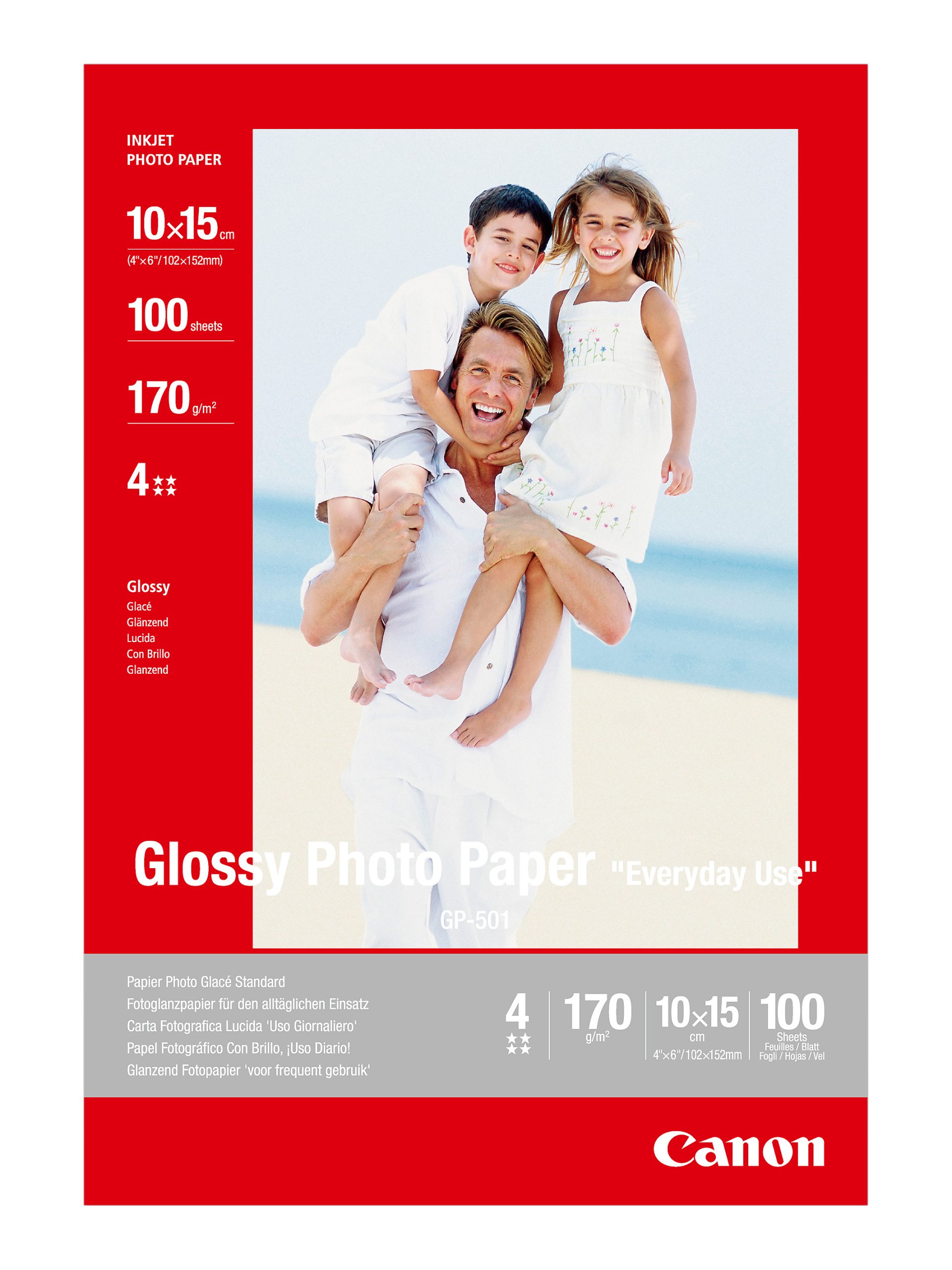 PAPEL FOTOGRAFICO CANON GP-501 10X15CM 100 HOJAS