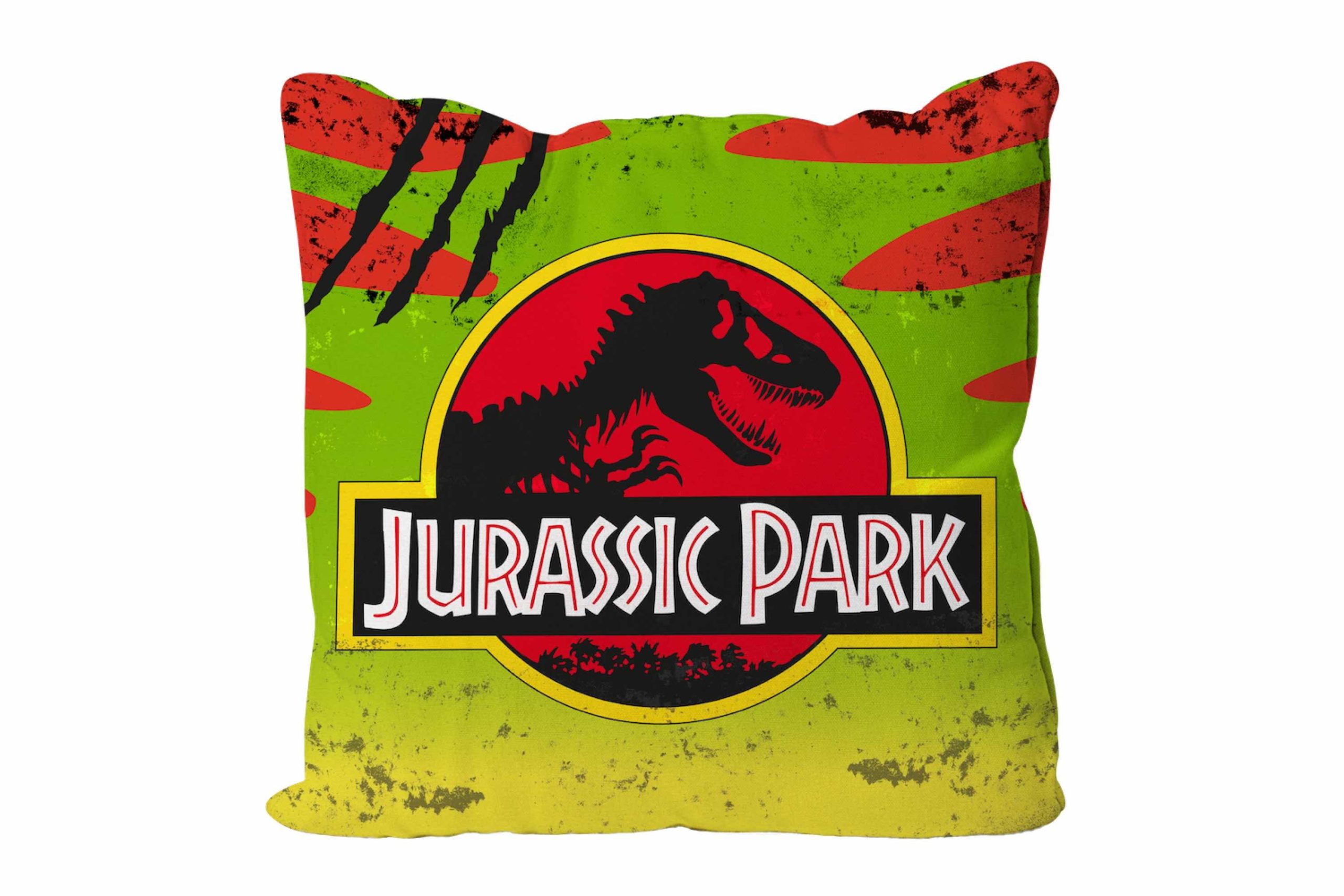 COJIN CUADRADO LOGO COCHE JURASSIC PARK ENVASADO VACIO