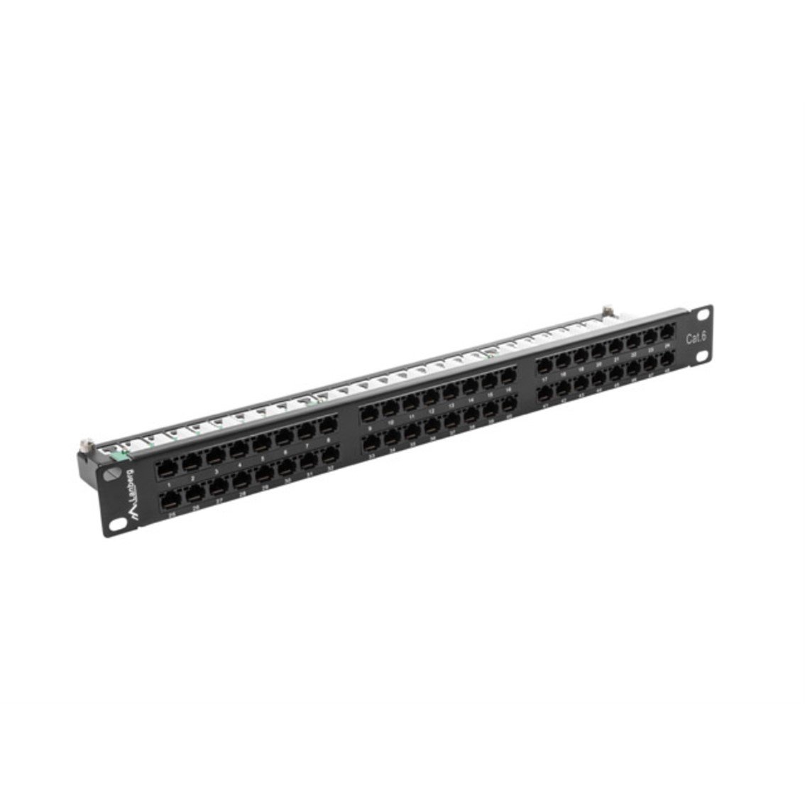 PATCH PANEL LANBERG 48 PUERTOS 1U CAT.6 19" NEGRO