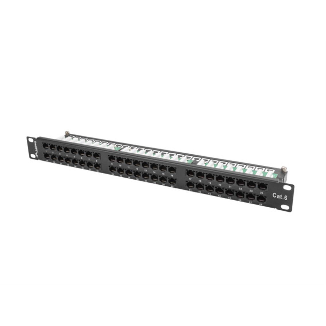 PATCH PANEL LANBERG 48 PUERTOS 1U CAT.6 19" NEGRO