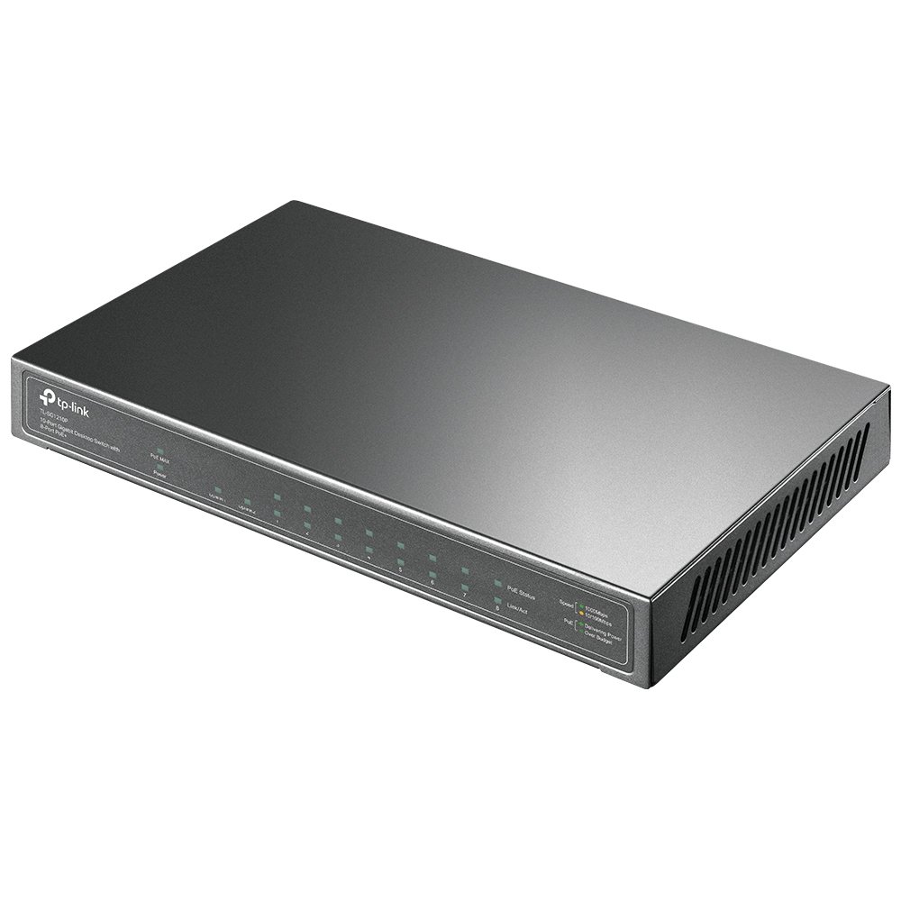 SWITCH 10 PUERTOS TP-LINK TL-SG1210P 10/100/1000 8 PUERTOS POE+ 1 PUERTO SFP