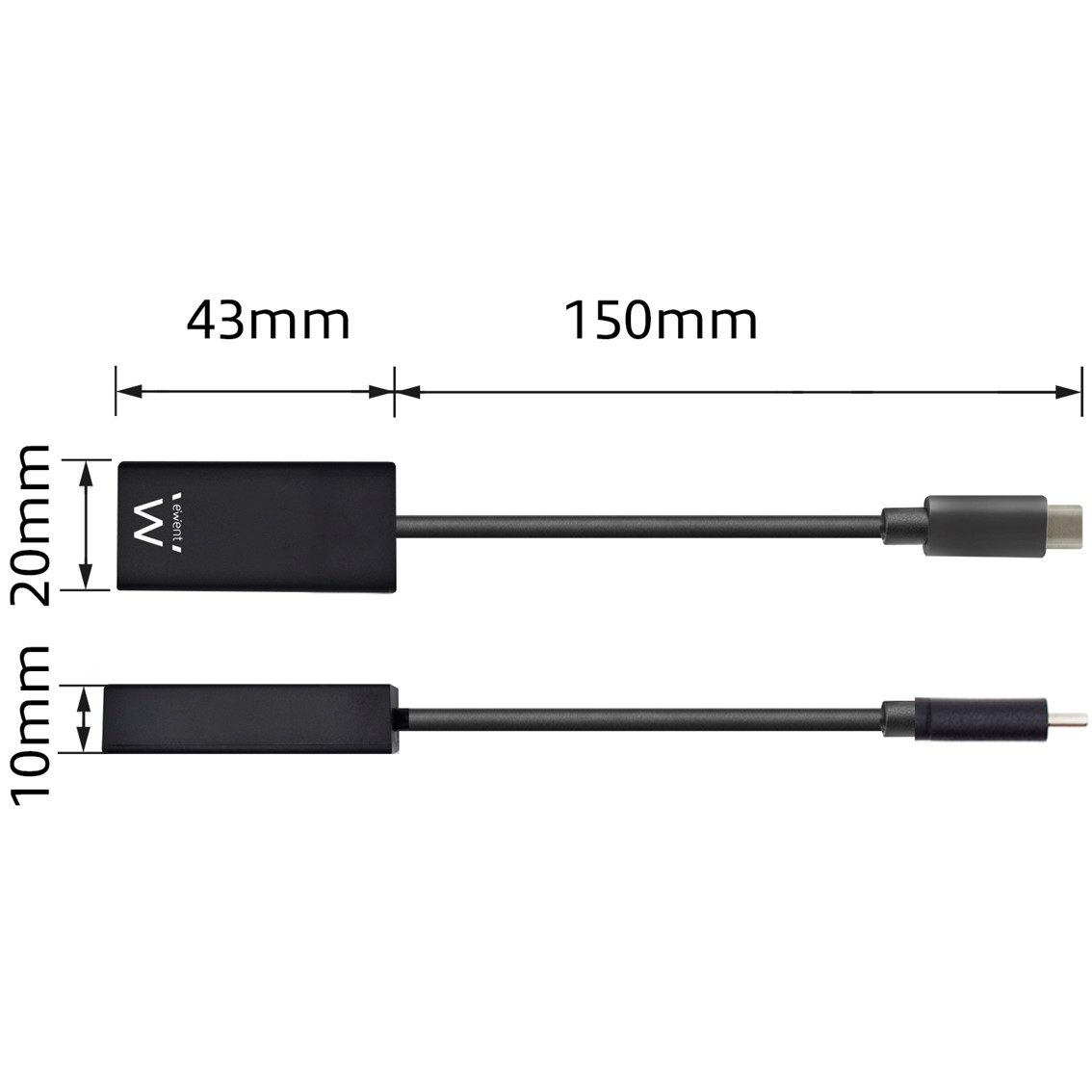 CABLE ADAPTADOR EWENT USB TIPO C A HDMI 4K/30HZ MACHO-HEMBRA
