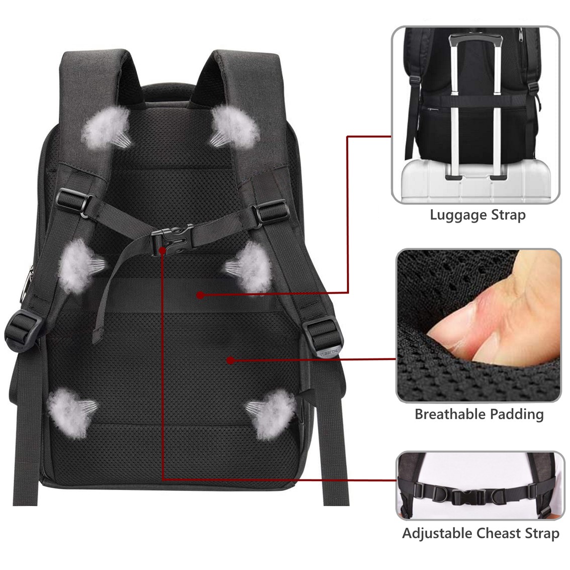 MOCHILA EWENT PARA PORTATIL DE 15.6" CON SALIDA USB