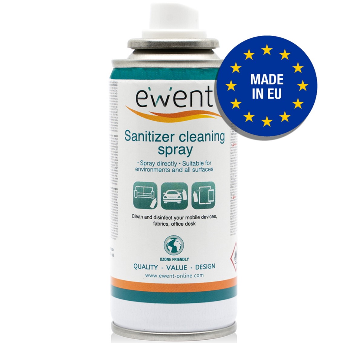 BOTE SPRAY DESINFECTANTE EWENT EW5676 PARA SUPERFICIES 400ML