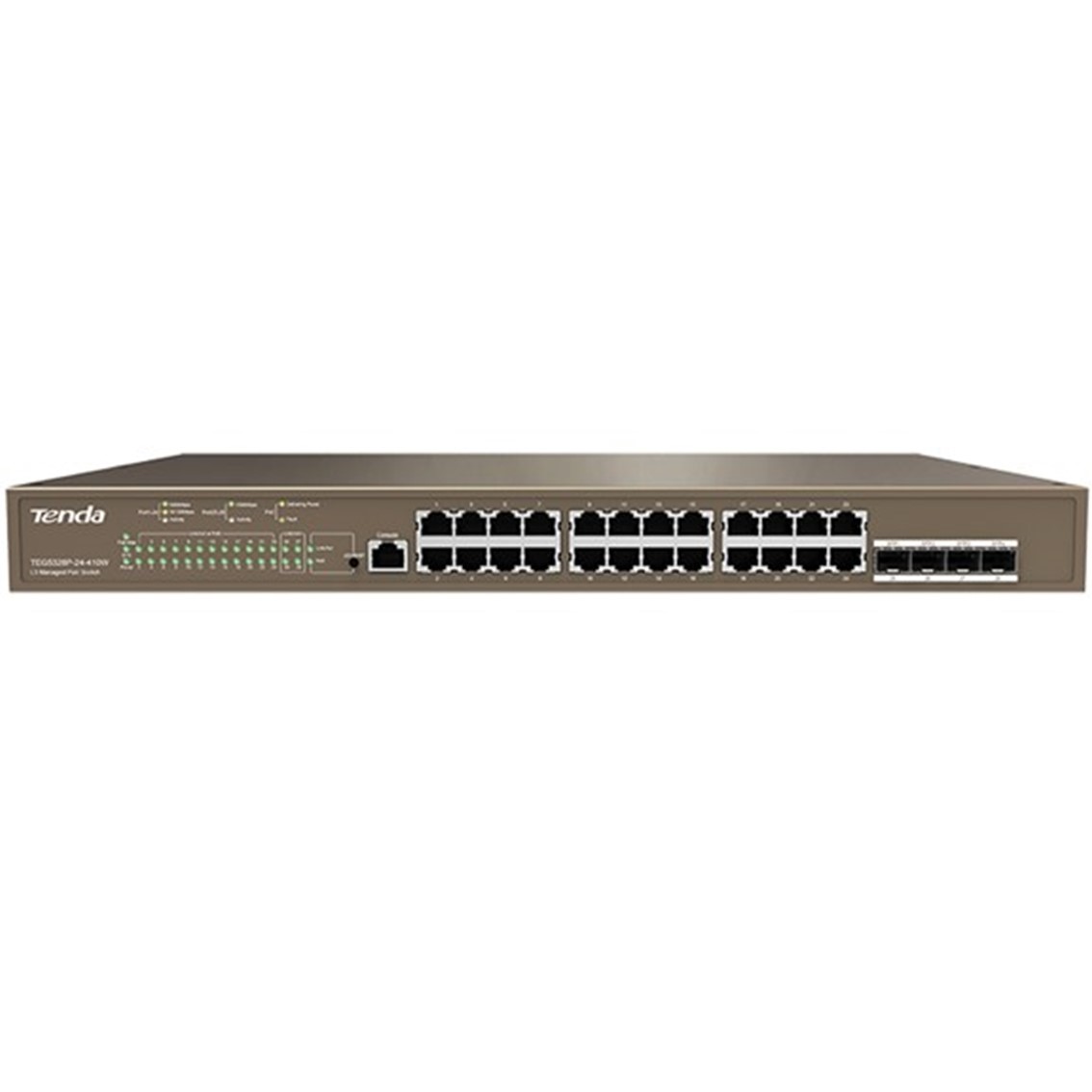 SWITCH 24 PUERTOS GIGABIT ETHERNET 10/100/1000 TENDA 56 Gbps/ PoE total 370 W
