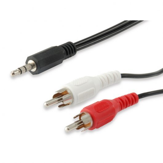 CABLE AUDIO EQUIP MINI JACK 3.5MM MACHO a 2 RCA MACHO 2.5M