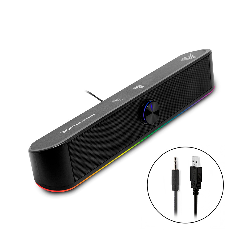 Phoenix Ohmios Barra Sonido RGB 6W RMS BT / BLUETOOTH / USB / AUX / BOTONES TACTILES