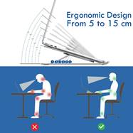 SOPORTE DE MESA PLEGABLE DE VIAJE EWENT EW1266 PARA ORDENADOR PORTATIL 10-15.6" ALEACION DE ALUMINIO