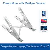 SOPORTE DE MESA PLEGABLE DE VIAJE EWENT EW1266 PARA ORDENADOR PORTATIL 10-15.6" ALEACION DE ALUMINIO