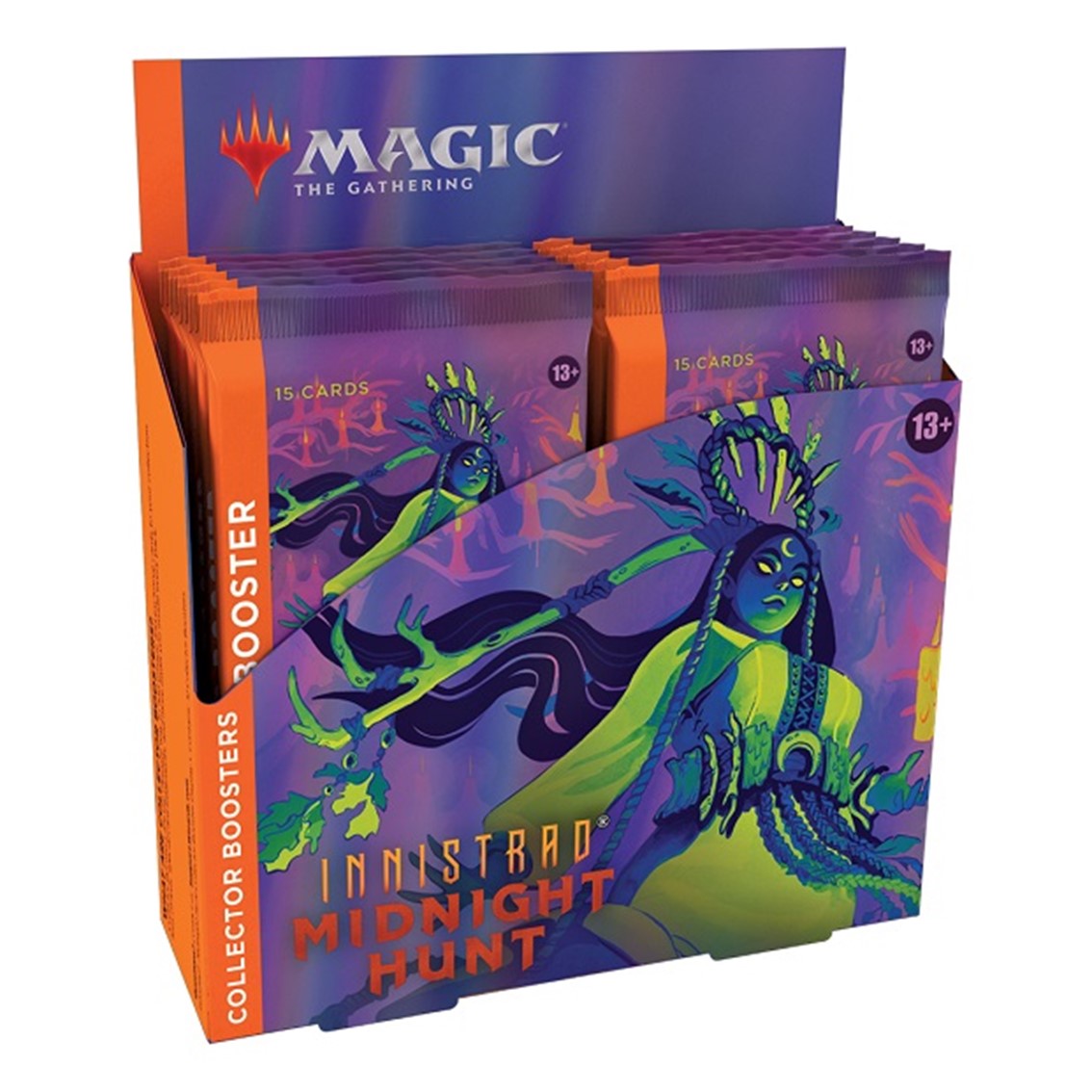 JUEGO DE CARTAS COLLECTOR BOOSTER WIZARDS OF THE COAST MAGIC THE GATHERING MIDNIGHT HUNT 12 SOBRES INGLES