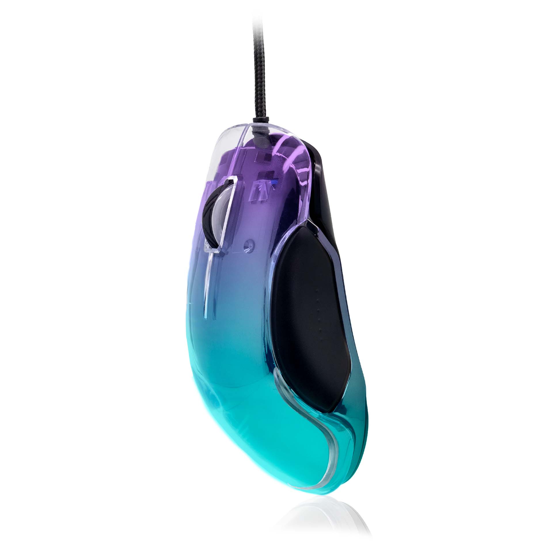 Raton gaming Phoenix Banshee transparente RGB 10000 DPI con cable