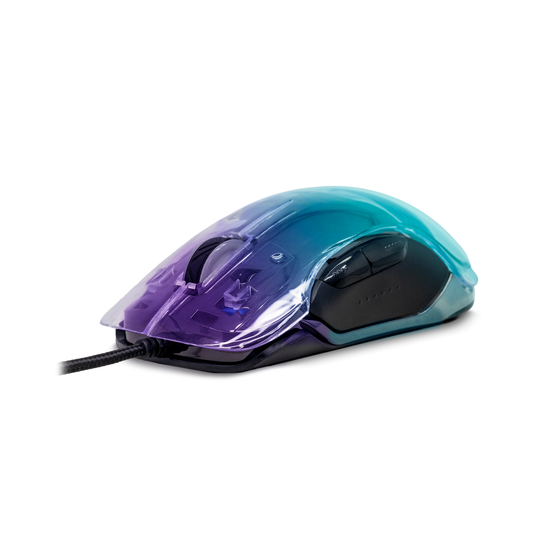 Raton gaming Phoenix Banshee transparente RGB 10000 DPI con cable