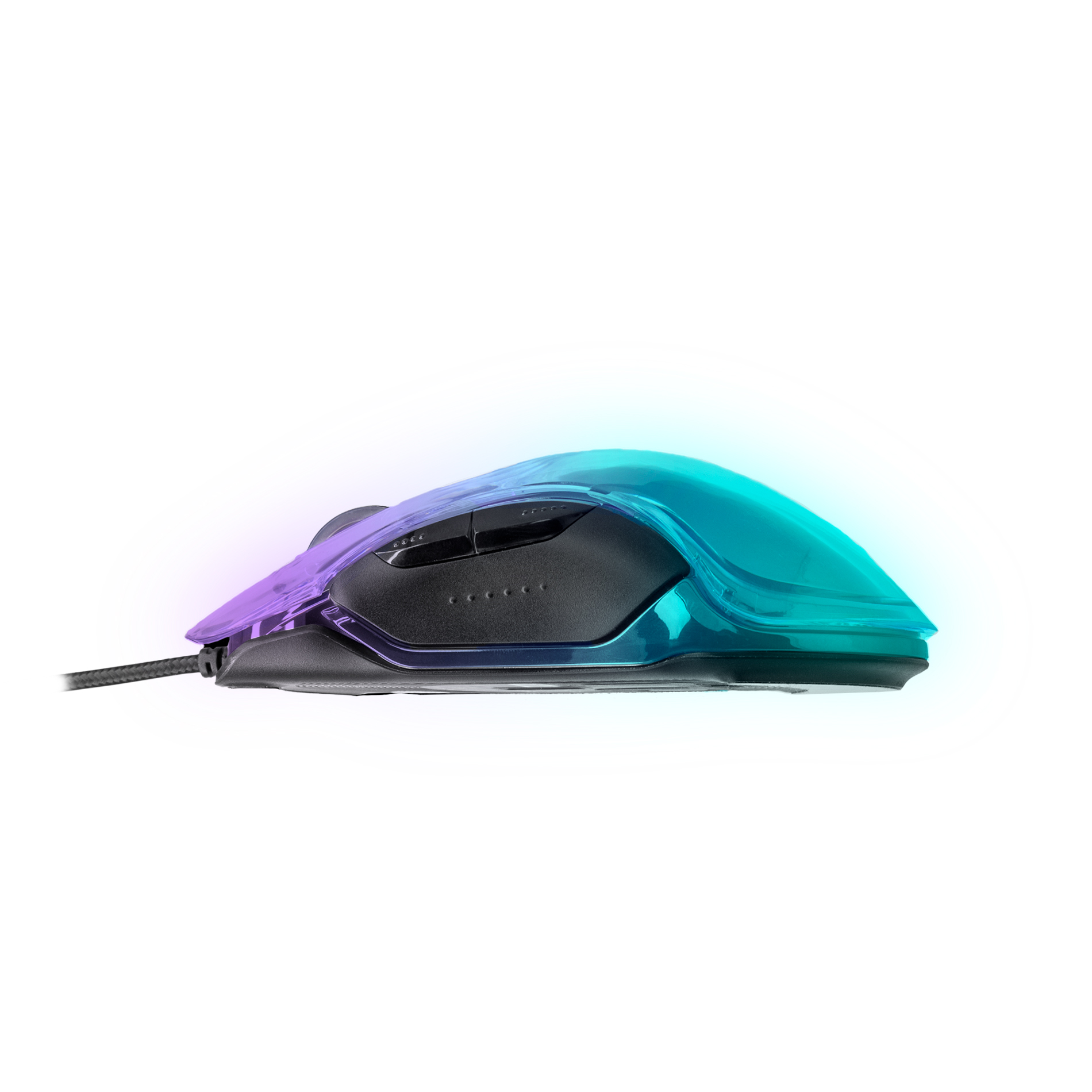 Raton gaming Phoenix Banshee transparente RGB 10000 DPI con cable