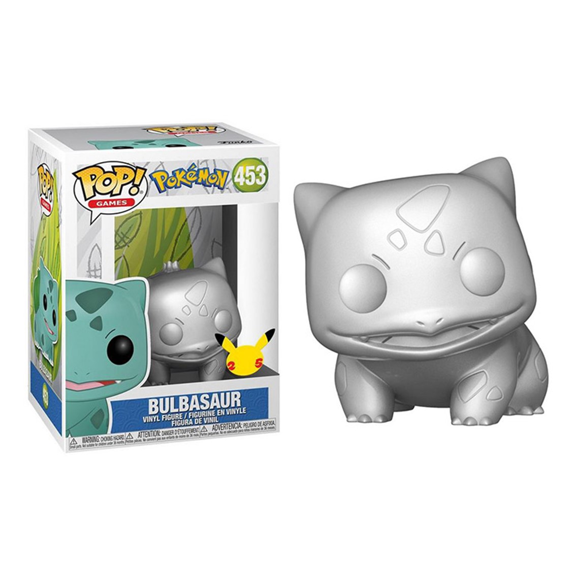 FUNKO POP JUMBO POKEMON S6 BULBASAUR PLATEADO EFECTO METALICO 10" EDICION ESPECIAL EXCLUSIVO 59874
