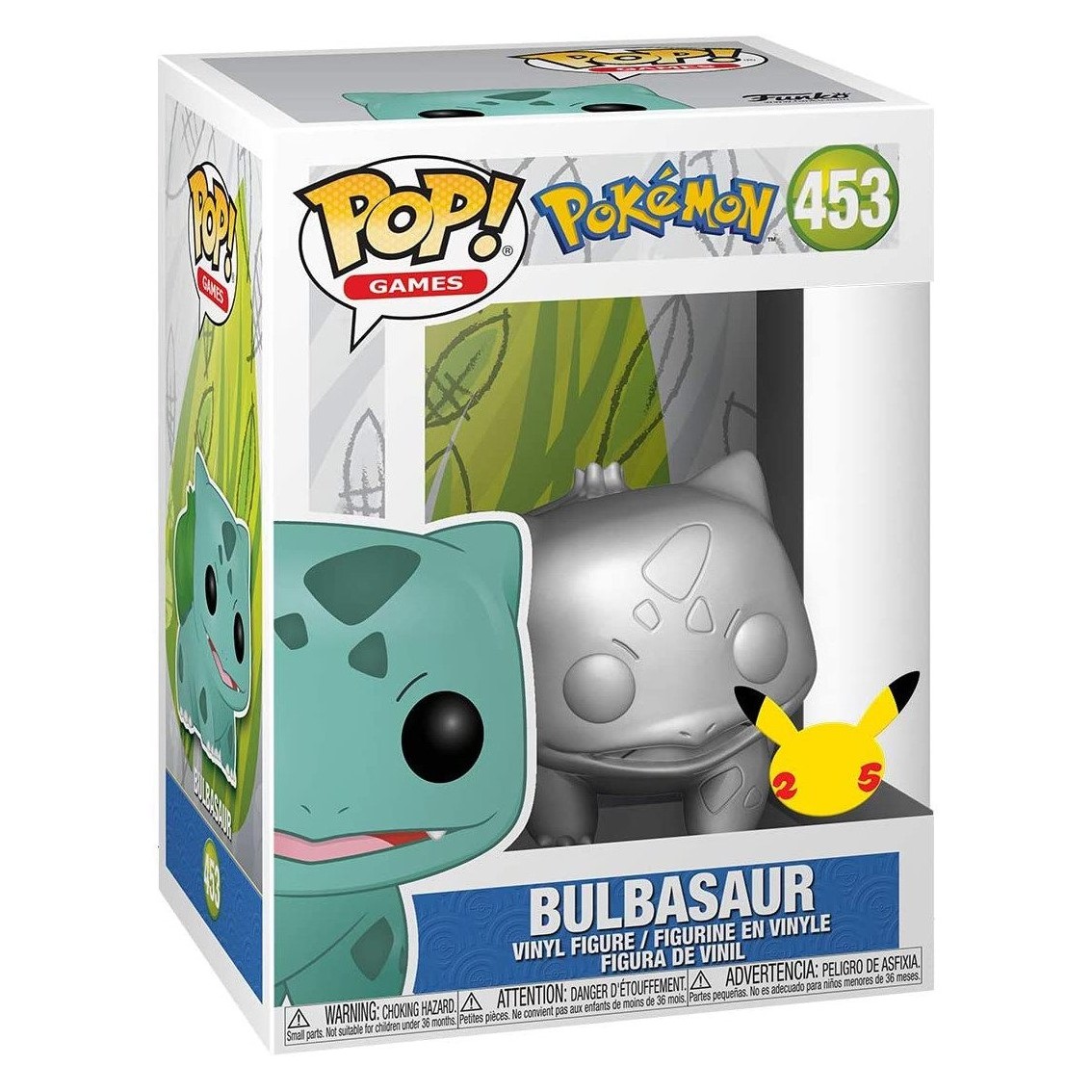 FUNKO POP JUMBO POKEMON S6 BULBASAUR PLATEADO EFECTO METALICO 10" EDICION ESPECIAL EXCLUSIVO 59874