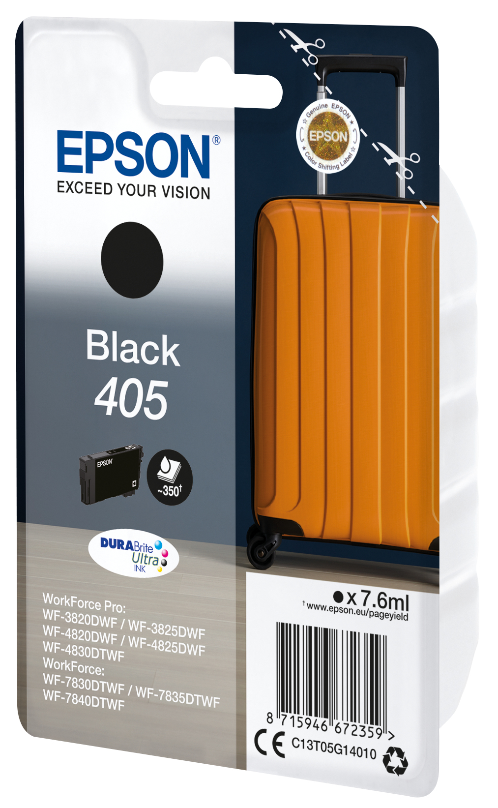 CARTUCHO TINTA EPSON C13T05G14010 SINGLEPACK NEGRO 405 DURABRITE ULTRA INK