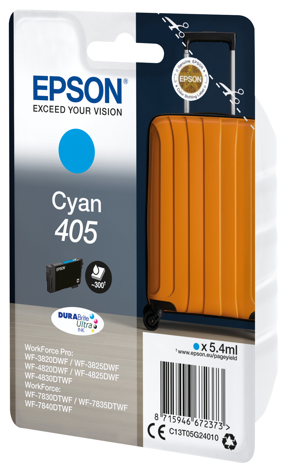 CARTUCHO TINTA EPSON C13T05G24010 SINGLEPACK CIAN 405 DURABRITE ULTRA INK