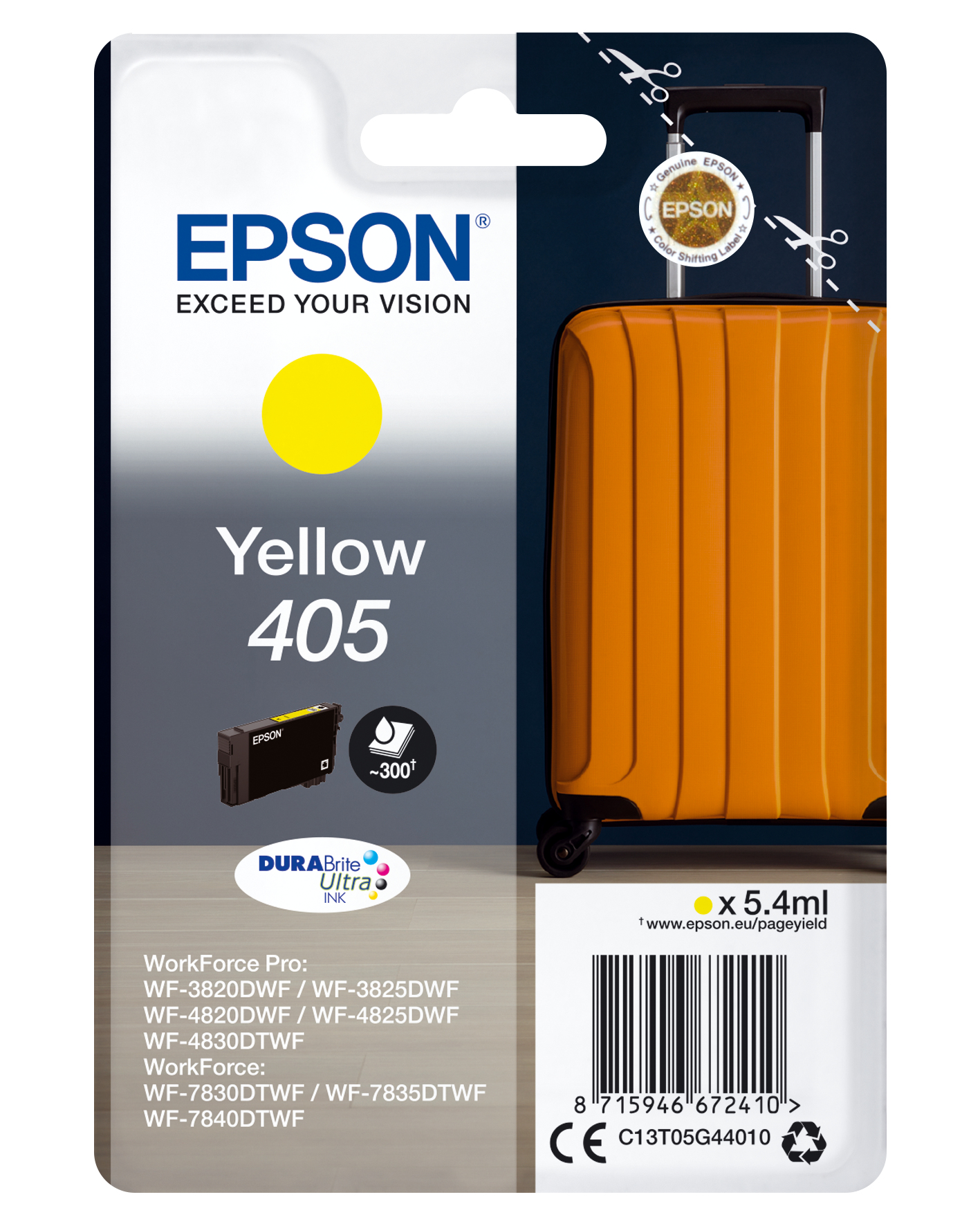 CARTUCHO TINTA EPSON C13T05G44010 SINGLEPACK AMARILLO 405 DURABRITE ULTRA INK