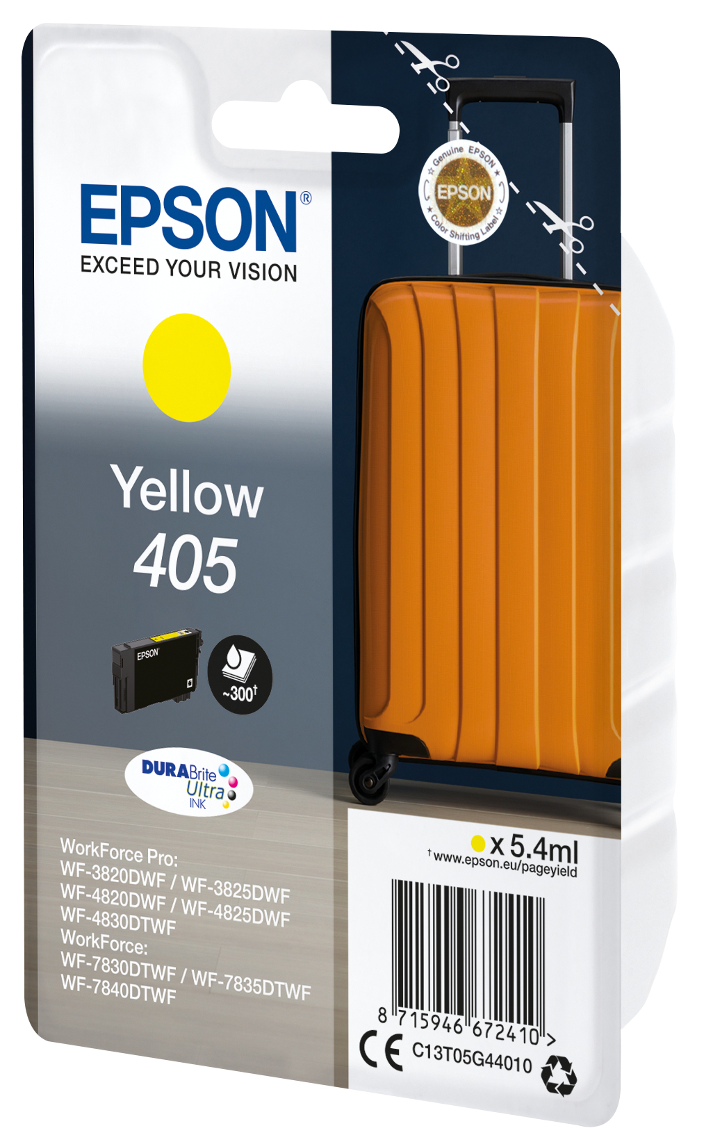 CARTUCHO TINTA EPSON C13T05G44010 SINGLEPACK AMARILLO 405 DURABRITE ULTRA INK