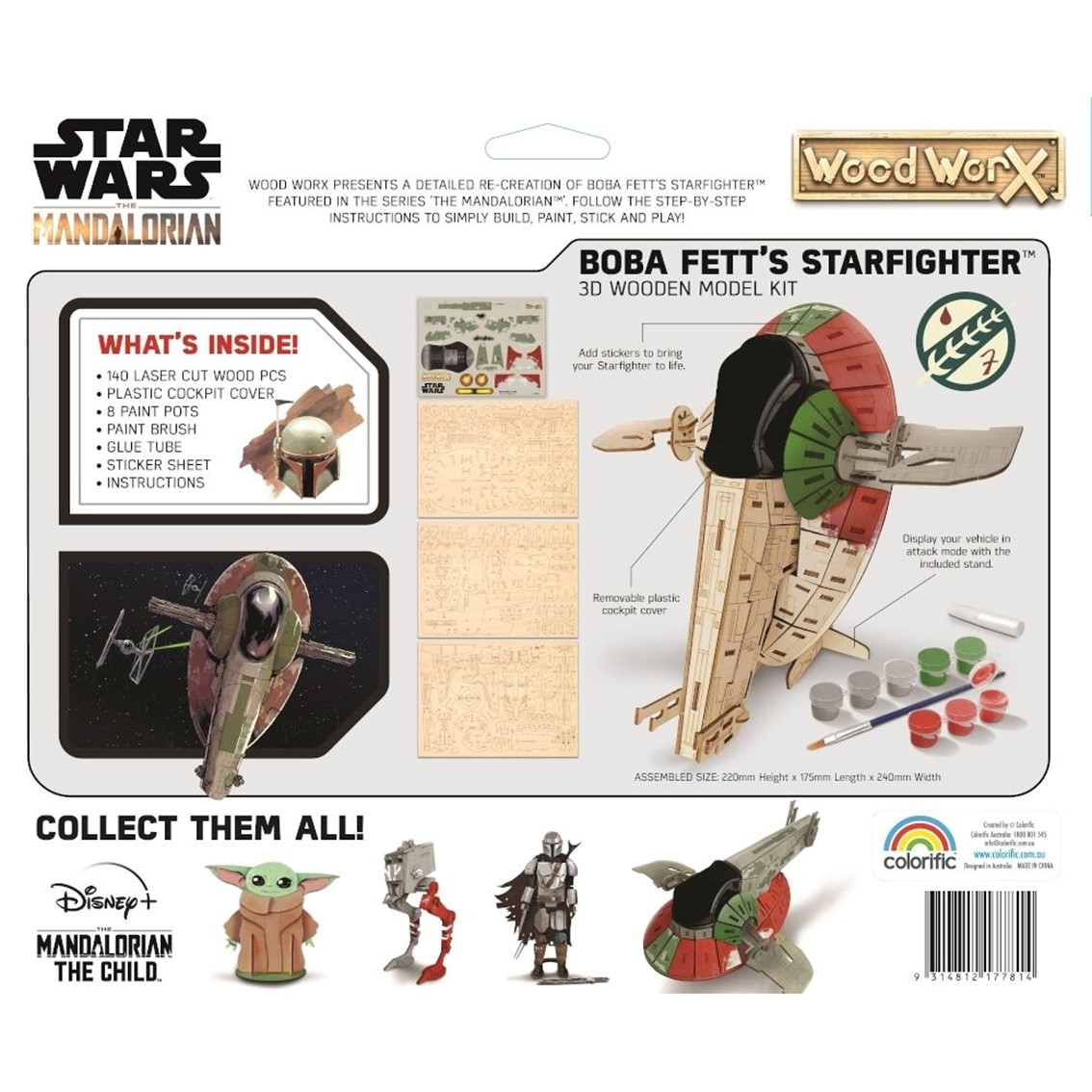REPLICA MADERA PARA PINTAR WOODWORK STAR WARS BOBBA FETT SLAVE 1