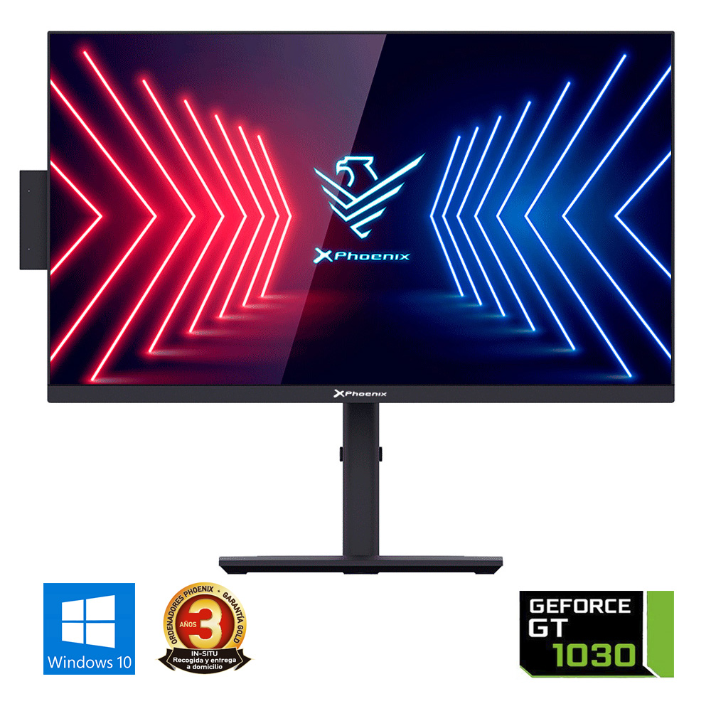 ORDENADOR PC ALL IN ONE AIO PHOENIX UNITY 1030G 24" FHD / INTEL I3 10105 NVIDIA GT 1030 / 8GB DDR4 CRUCIAL / 480 GB SSD WINDOWS 10 HOME