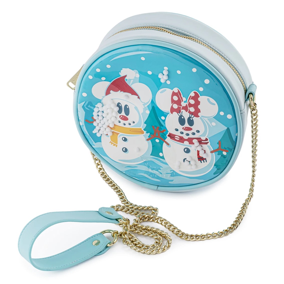 BOLSO LOUNGEFLY DISNEY MINNIE Y MICKEY MUÑECOS DE NIEVE