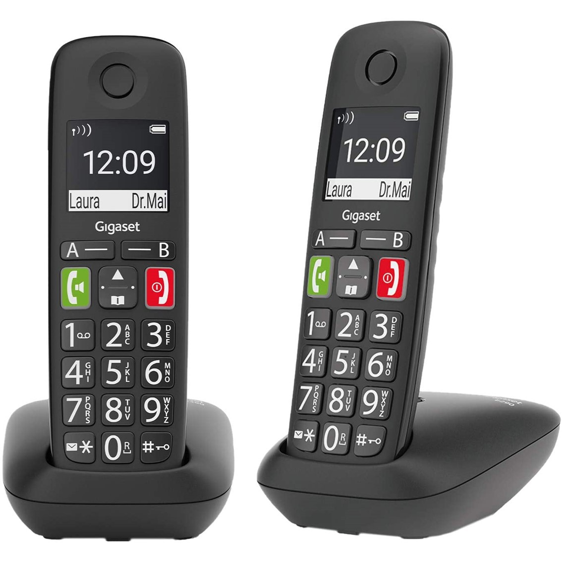TELEFONO FIJO INALAMBRICO GIGASET E290 DUO NEGRO 300 NUMEROS/ 42 TONOS