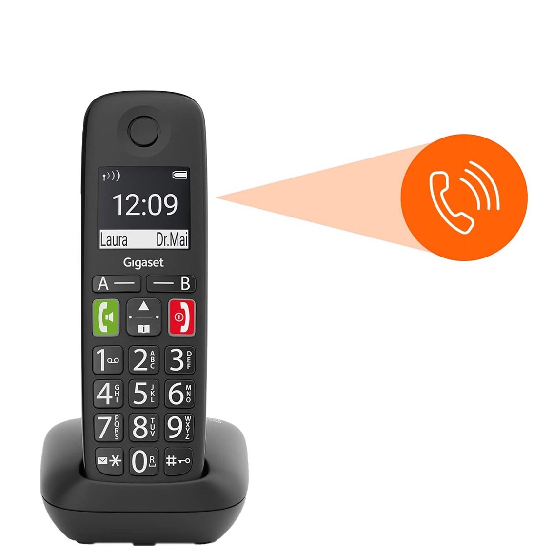 TELEFONO FIJO INALAMBRICO GIGASET E290 DUO NEGRO 300 NUMEROS/ 42 TONOS
