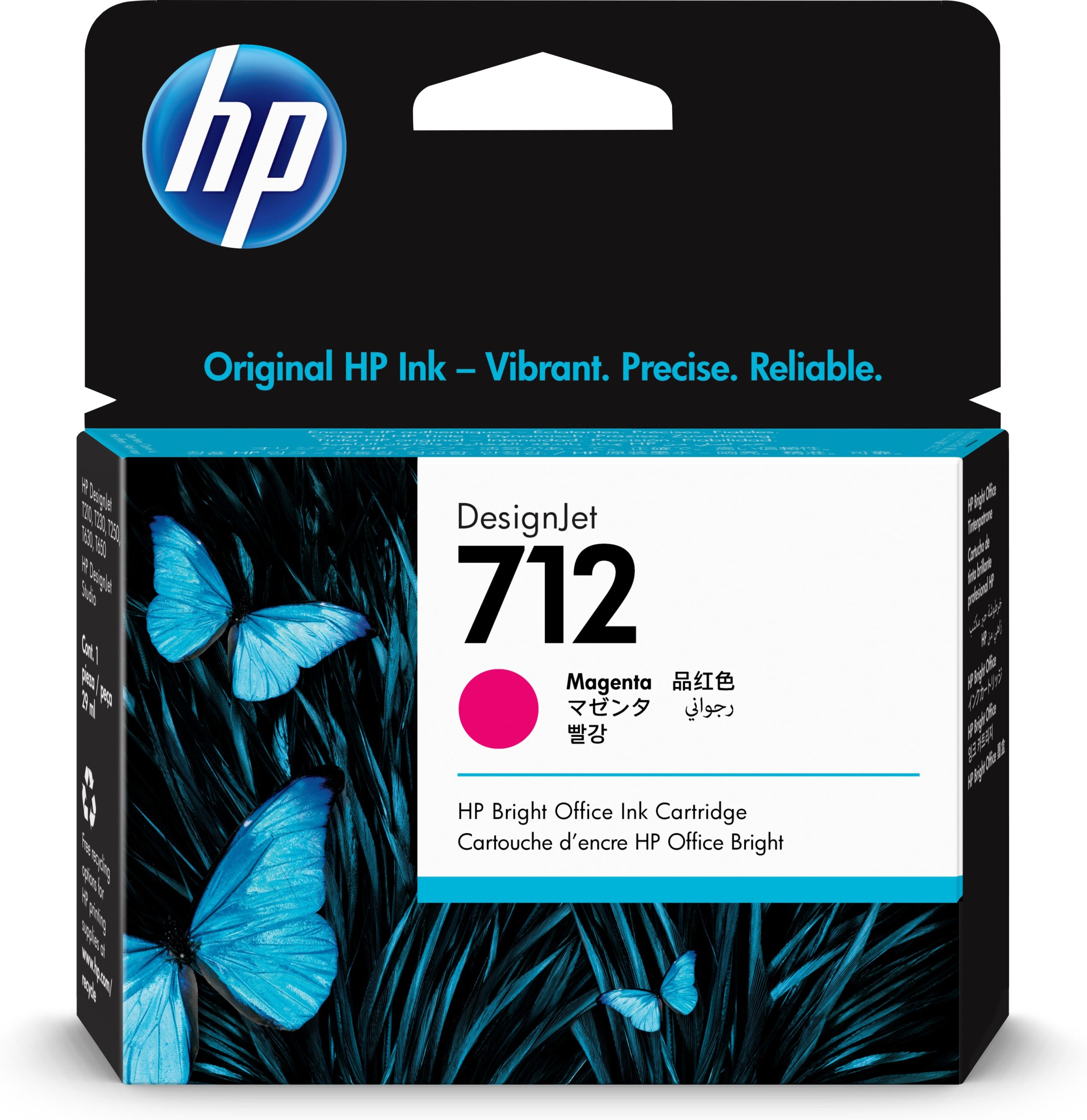 CARTUCHO TINTA HP 712 / 3ED68A/ 29 ml/ T210/ T230/ T250/ T630/ T650/ MAGENTA