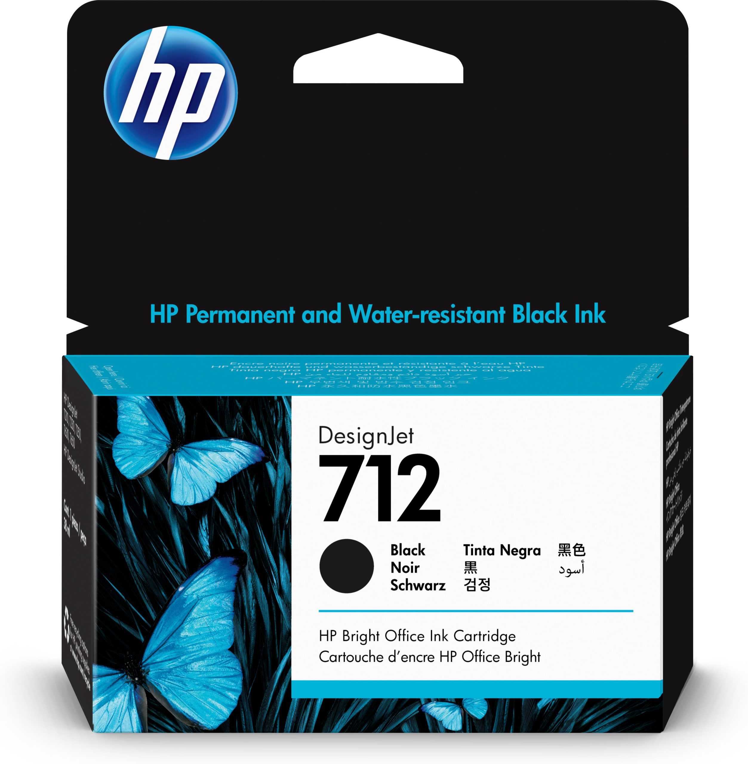 CARTUCHO TINTA HP 712 / 3ED70A/ 38 ml/ T210/ T230/ T250/ T630/ T650/ NEGRO