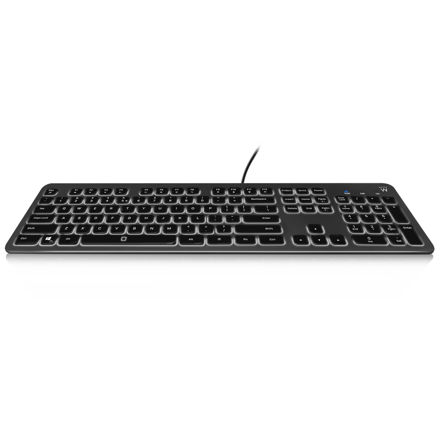 TECLADO USB MULTIMEDIA EWENT EW3269 CON RETROILUMINACION