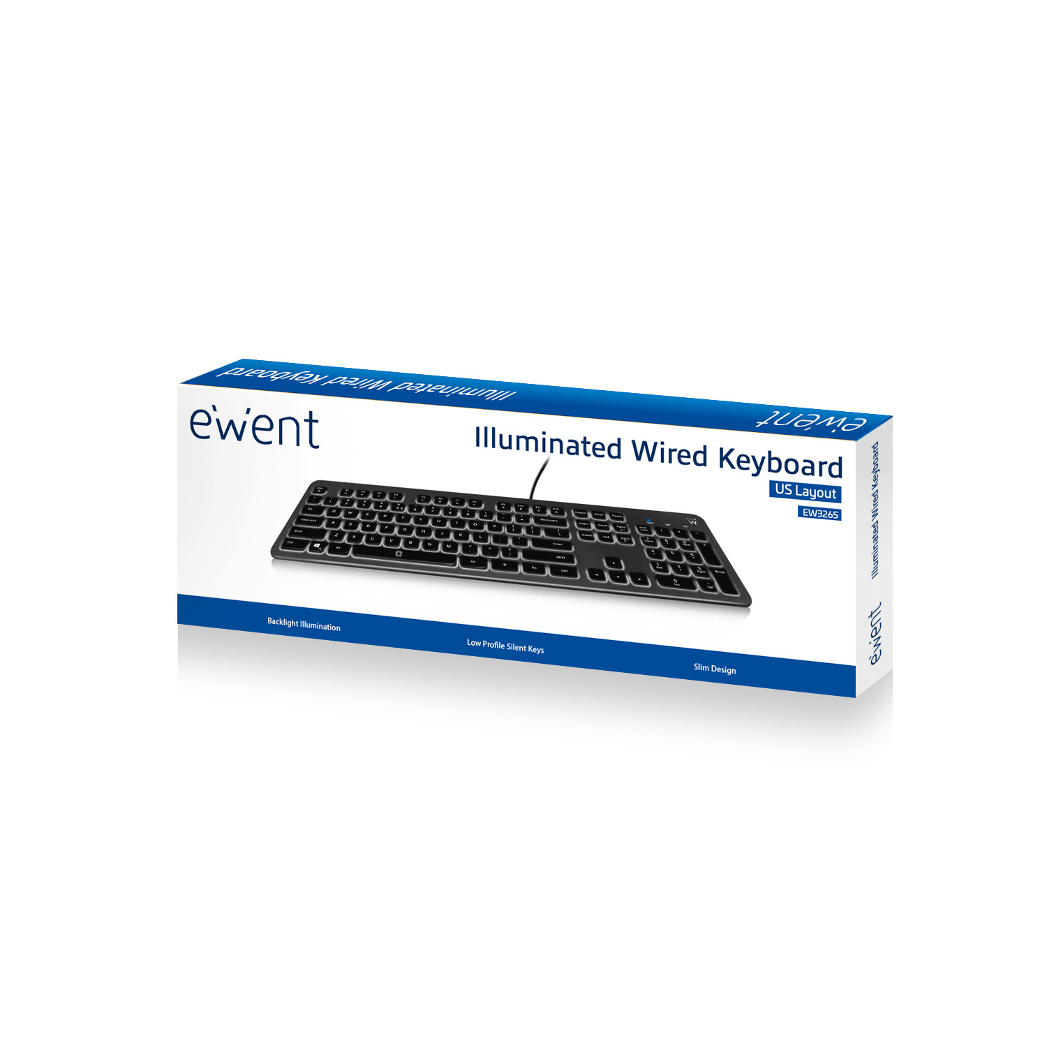 TECLADO USB MULTIMEDIA EWENT EW3269 CON RETROILUMINACION