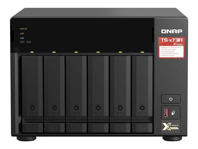 SERVIDOR NAS QNAP TS-673A-8G 8GB 2.5G 6 COMPARTIMENTOS