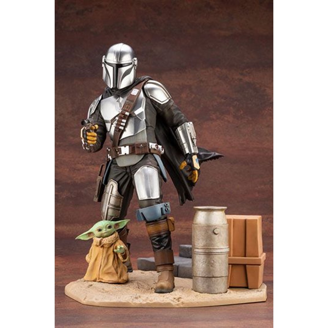 FIGURA KOTOBUKIYA STAR WARS THE MANDALORIAN MANDALORIANO & THE CHILD GROGU ESTATUA ARTFX 1/7