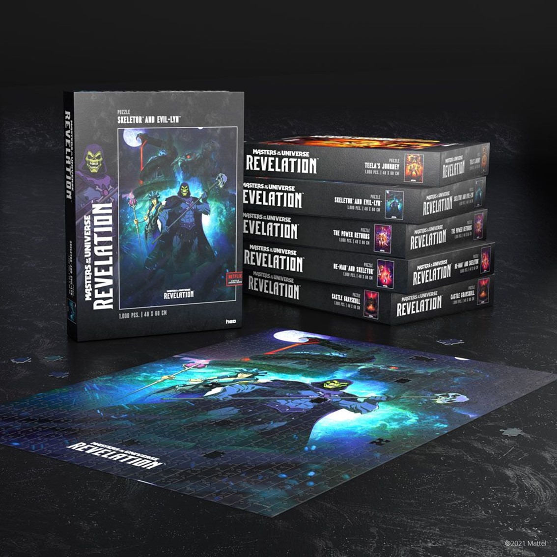 PUZZLE AMOS DEL UNIVERSO REVELACION SKELETOR & EVIL LYN 1000 PIEZAS