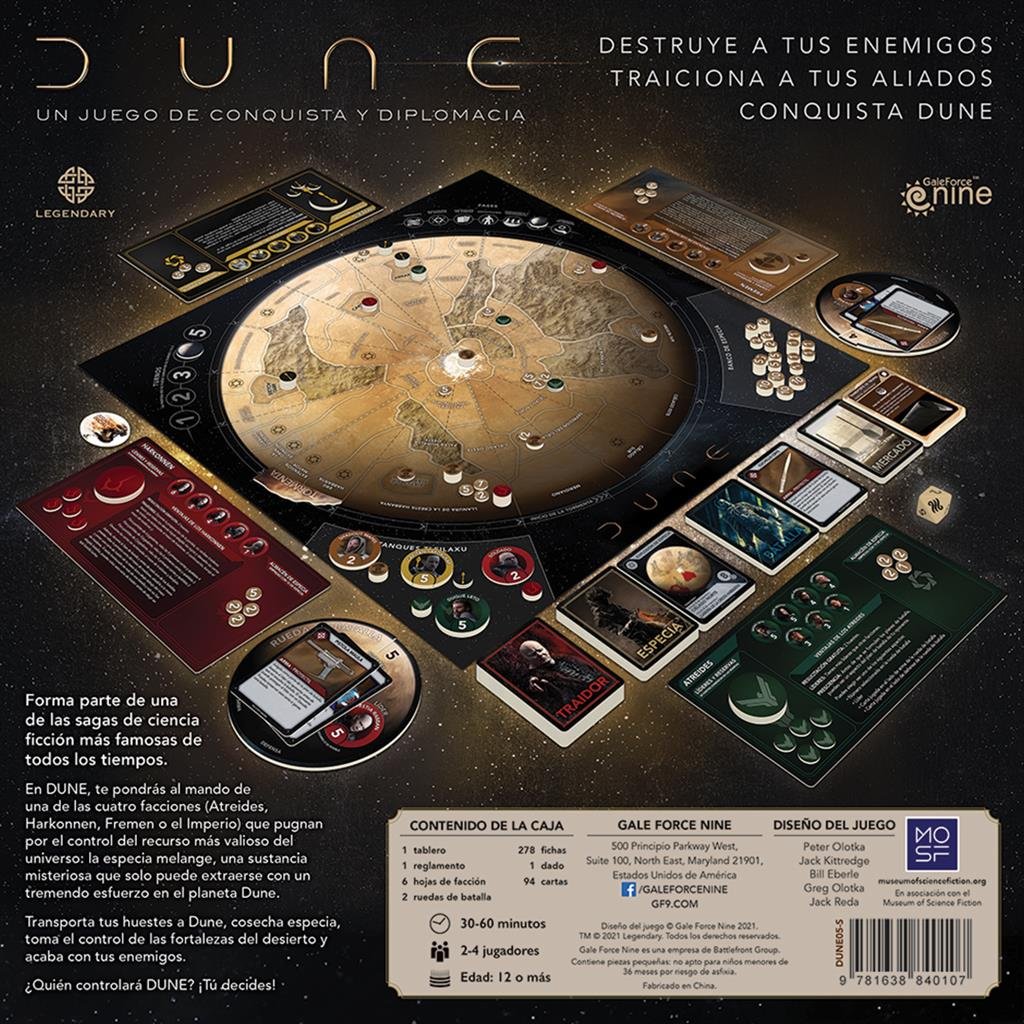 JUEGO DE MESA DUNE: UN JUEGO DE CONQUISTA Y DIPLOMACIA PEGI 14