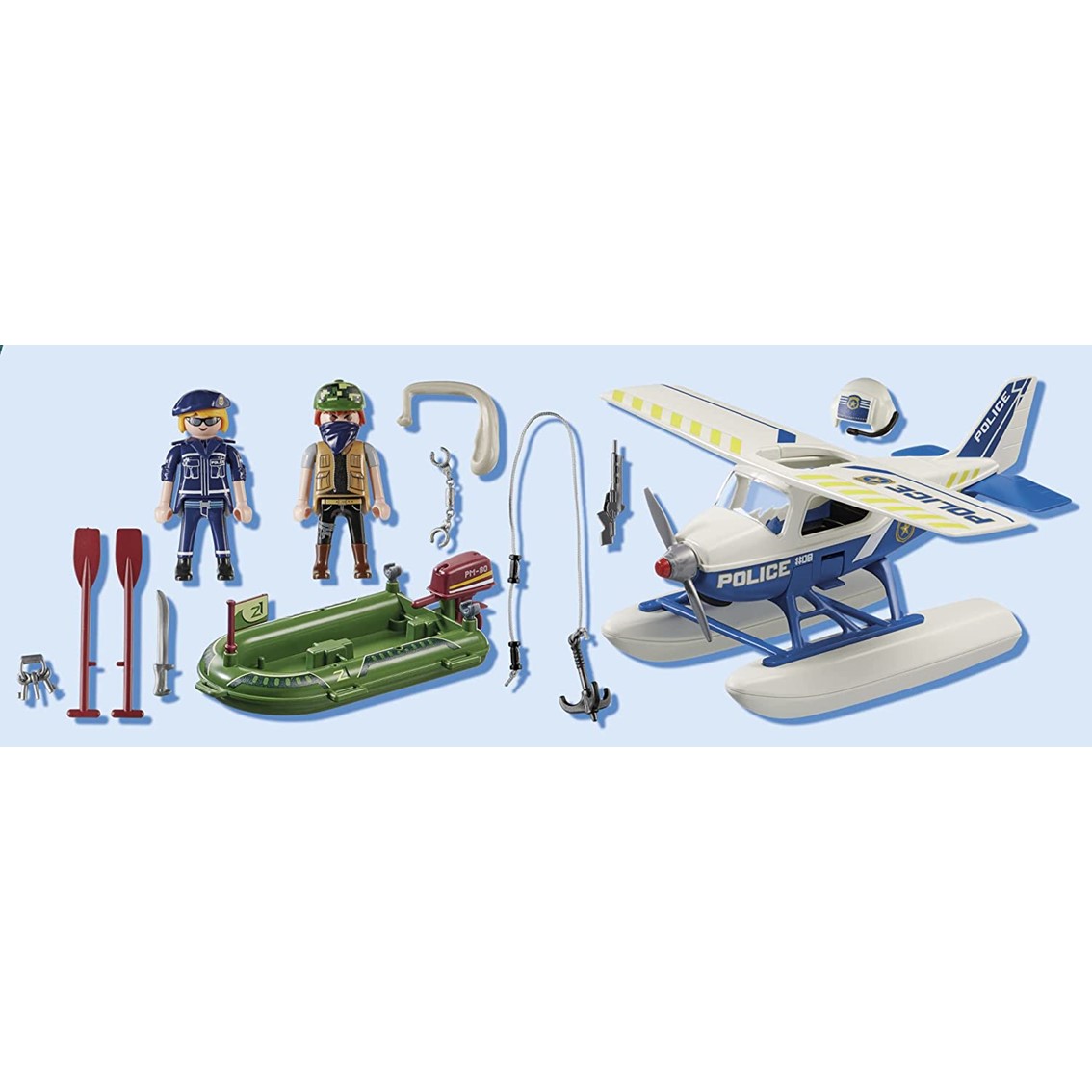 PLAYMOBIL POLICIA HIDROAVION: PERSECUCION DE CONTRABANDISTA